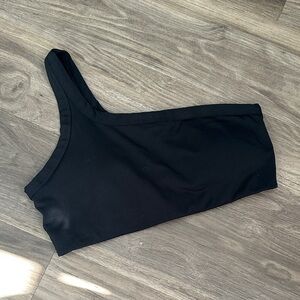 Black One-Shoulder Crop Top